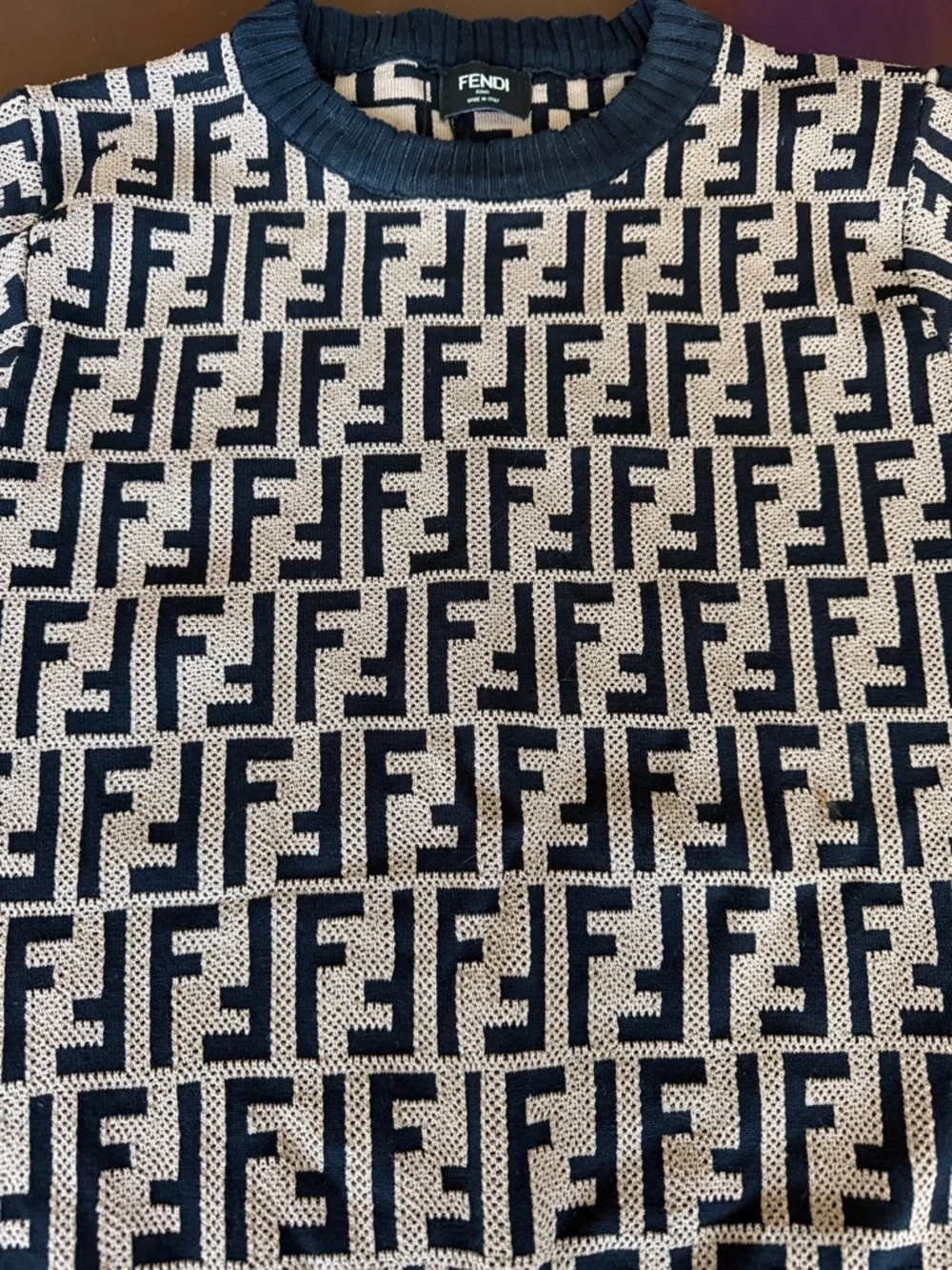 Fendi Black & Cream FF Logo Knit Sweater - Picture 5 of 8